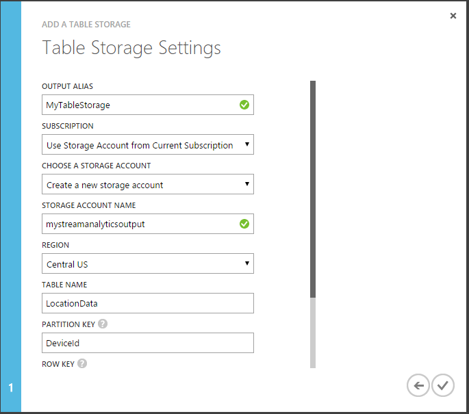 Configure Table storage settings